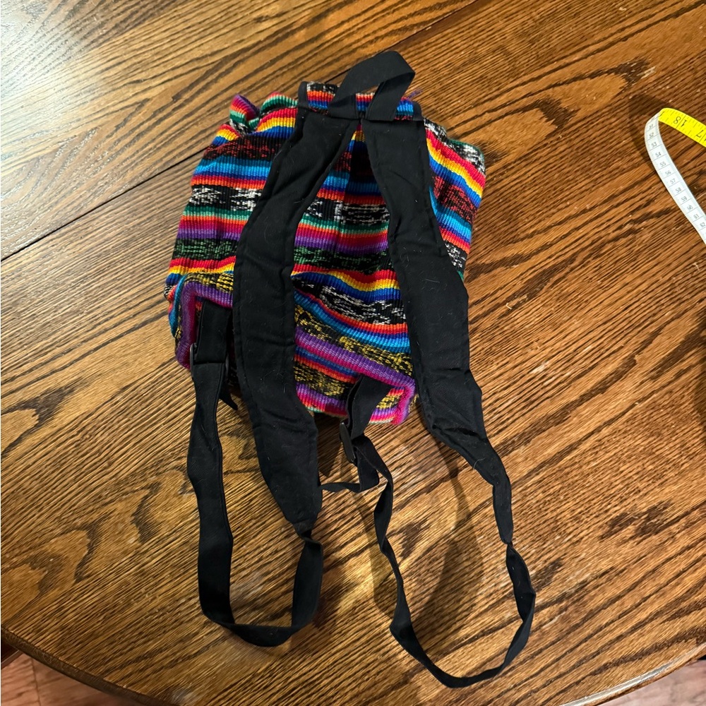 Guatemalan Woven Colorful Packpack - Picture 5 of 5